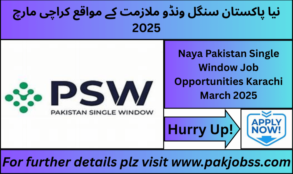  Pakistan Single Window job advertisement 2025