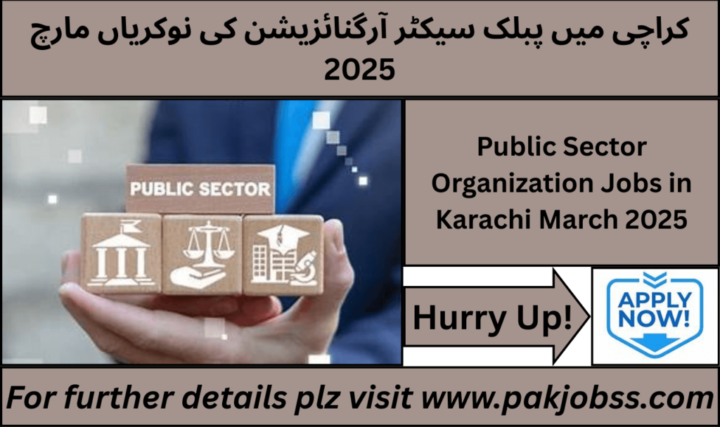 Public Sector Organization Jobs in Karachi March 2025 - Apply Now
